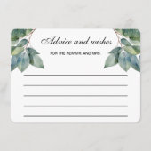 Elegante kalligrafie eucalyptus waterverf greens informatiekaartje (Voorkant)