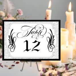 Elegante kalligrafie faux geëmbosseerd - Wit/Zwart Kaart