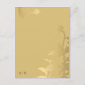 Elegante kalligrafie faux gouden bruiloft details informatiekaartje (Achterkant)