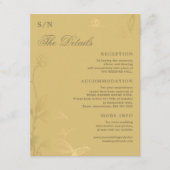 Elegante kalligrafie faux gouden bruiloft details informatiekaartje (Voorkant)