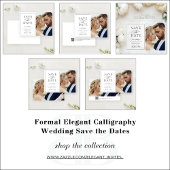 Elegante kalligrafie Formeel 2 foto bruiloft Save The Date