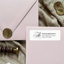 Elegante kalligrafie formeel trouwretouradres