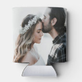 Elegante kalligrafie foto bruiloft blikjeskoeler (Achterkant)