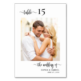 Elegante kalligrafie foto bruiloft dubbelzijdig kaart