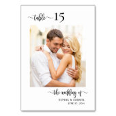 Elegante kalligrafie foto bruiloft dubbelzijdig kaart (Voorkant)