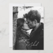 Elegante kalligrafie Foto Champagne Verloving (Achterkant)