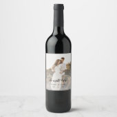 Elegante kalligrafie foto de avond ervoor wijn etiket (Voorkant)