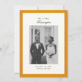 Elegante kalligrafie Foto Lijst Golden Wedding Aankondiging (Voorkant)