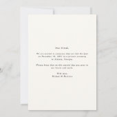 Elegante kalligrafie Foto Lijst Rode bruiloft Aankondiging (Achterkant)