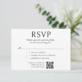 Elegante kalligrafie Foto QR Code Huwelijk RSVP (Staand voorkant)