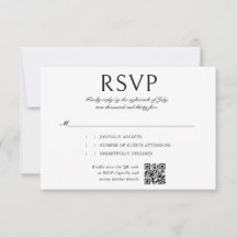 Elegante kalligrafie Foto QR Code Huwelijk RSVP