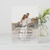 Elegante kalligrafie foto repetitie diner kaart (Staand voorkant)