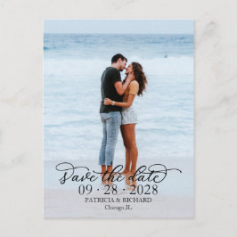 Elegante kalligrafie foto save the date briefkaart