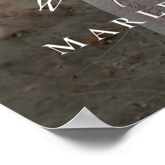 Elegante kalligrafie foto trouwwelkom poster (Hoek)