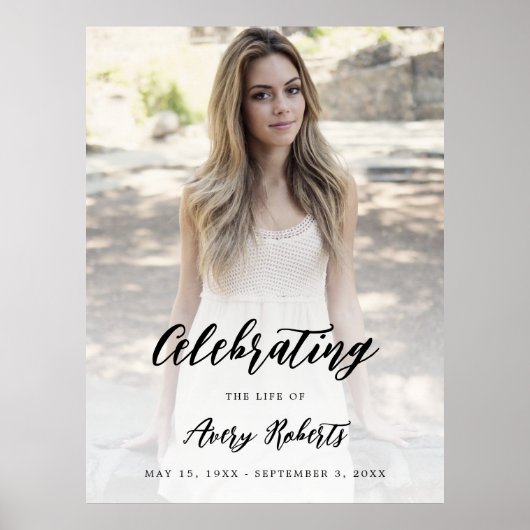 Elegante kalligrafie foto viering van het leven te poster (Voorkant)