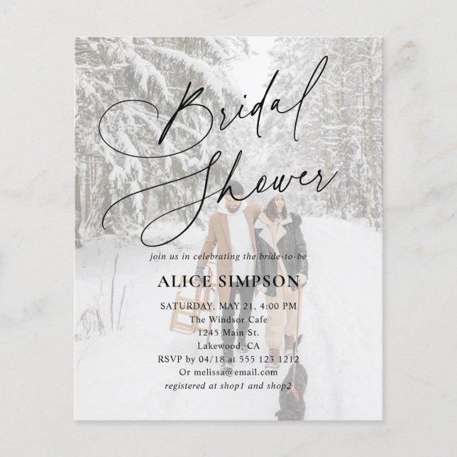 Elegante kalligrafie foto Vrijgezellenfeest (Voorkant)