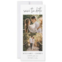 Elegante kalligrafie fotostrip bewaart de datum