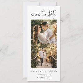 Elegante kalligrafie fotostrip bewaart de datum kaart