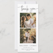 Elegante kalligrafie fotostrip dank u kaart (Voorkant)