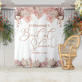 Elegante kalligrafie gedroogde palm boho bruilofts wandkleed