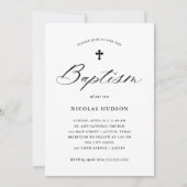 Elegante kalligrafie | genderneutraal doopsel kaart (Voorkant)