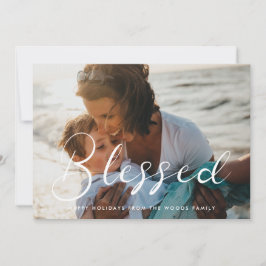 Elegante kalligrafie Gezegend Inspirerend Foto Feestdagenkaart