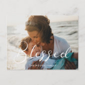 Elegante kalligrafie Gezegende Vakantiefoto Briefkaart (Voorkant)