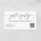 Elegante kalligrafie Gift Registry QR Code Informatiekaartje (Voorkant)
