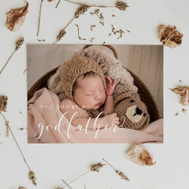 Elegante kalligrafie Godfather-voorstelkaart Kaart