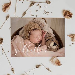 Elegante kalligrafie Godfather-voorstelkaart Kaart