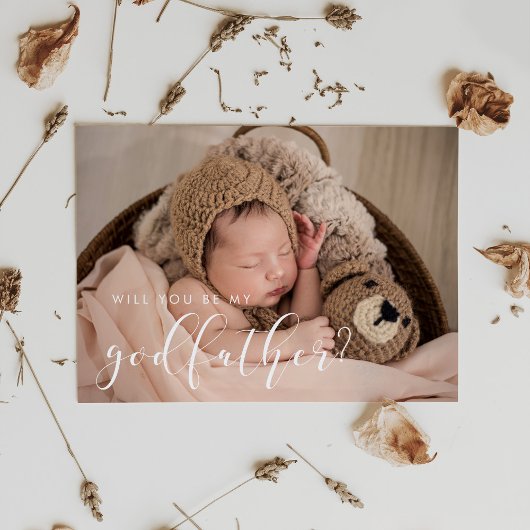 Elegante kalligrafie Godfather-voorstelkaart Kaart