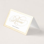 Elegante kalligrafie Gold Reserved Wedding Kaart (Achterkant)