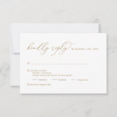 Elegante kalligrafie goud vriendelijk antwoord bru (Voorkant)