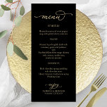 Elegante kalligrafie Goud Zwart Menu<br><div class="desc">Elegante kalligrafie Goud Zwart Menu</div>