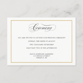 Elegante kalligrafie gouden ceremonie richtingen informatiekaartje