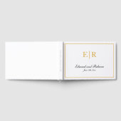 Elegante kalligrafie gouden monogram bruiloft gastenboek (Volledig)
