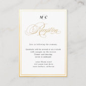 Elegante kalligrafie gouden ontvangst bijlage kaar (Voorkant)