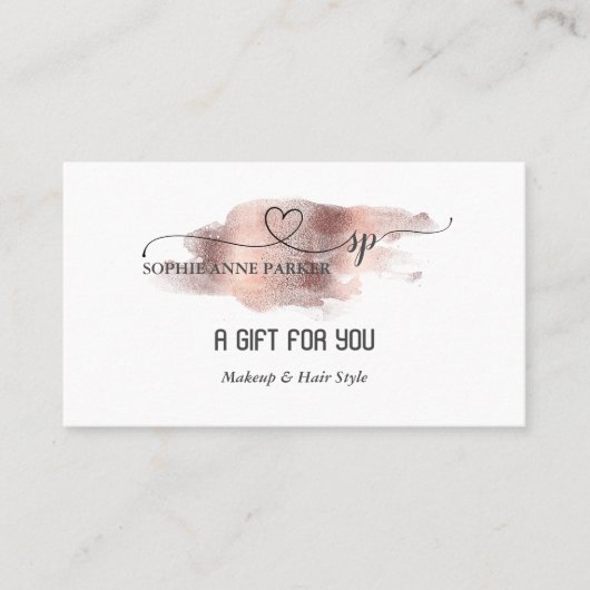 Elegante kalligrafie Gouden professionele schoonhe Klantenkaartje (Voorkant)