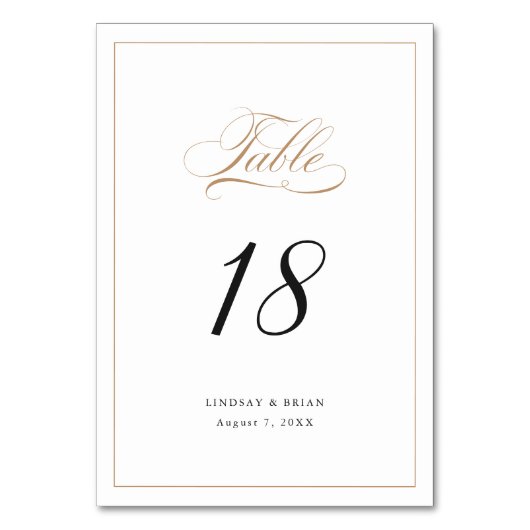 Elegante kalligrafie gouden script moderne bruilof kaart (Voorkant)