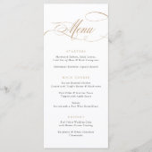 Elegante kalligrafie gouden script moderne bruilof menu (Voorkant)