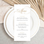 Elegante kalligrafie gouden script moderne bruilof menu