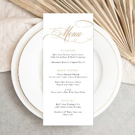 Elegante kalligrafie gouden script moderne bruilof menu