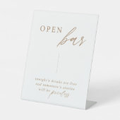 Elegante kalligrafie Gouden Trouw Open Bar Tafel Reclamebord Met Voetstuk (Voorkant)