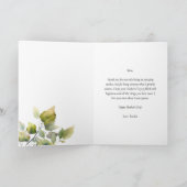 Elegante kalligrafie Green Leaves Moederdag Kaart (Binnen)