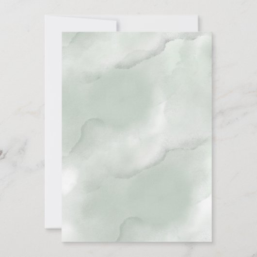 Elegante kalligrafie groen eucalyptus bruiloft kaart (Achterkant)