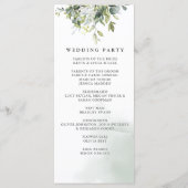 Elegante kalligrafie groen eucalyptus bruiloft programmakaart (Achterkant)