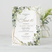 Elegante kalligrafie groen Eucalyptus zoet 16 Kaart (Staand voorkant)