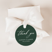 Elegante kalligrafie groene bruiloft dank u bedankjes labels