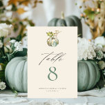 Elegante kalligrafie Groene Herfst Pompoen Bruilof Kaart<br><div class="desc">Elegante kalligrafie Trouwtafel Aantal Kaarten voor een bruiloft of een vrijgezellenfeest,  volledig aanpasbare tekst sjabloon om uw evenement te passen. Bijpassende Bruidsdouche uitnodigingen en feestdecor zijn beschikbaar in mijn winkel.</div>