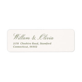 Elegante kalligrafie groene trouw retouradres etiket